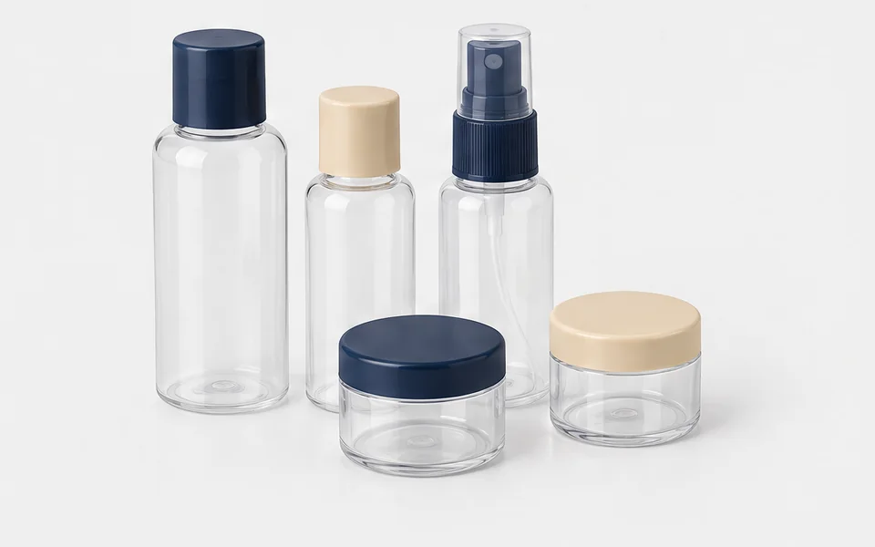 Travel Toiletry Bottles, illustrative unbranded product